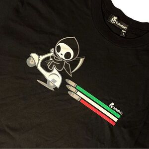 Tokidoki Adios on Scooter Bullets Italy Flag Colors T-Shirt Men’s Large Tee NWT